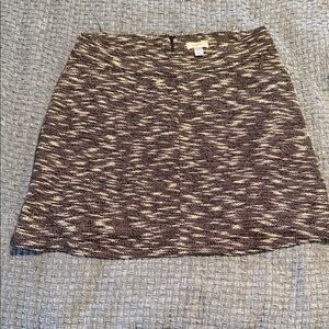 LOFT Black and White Marled Knit Mini Skirt